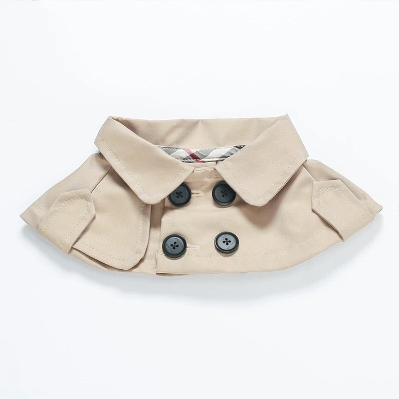 Luxpet British-Inspired Dog Trench Coat – British Style Dog Collar Cape – Lightweight Trench Coat Neck Scarf for Cats & Small Dogs